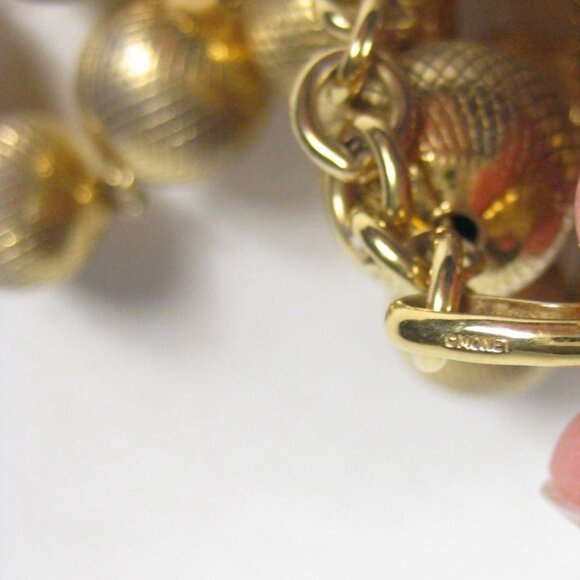 Monet Station Beaded Goldtone Chain Necklace 19 Inch Vintage 1960 1950 Statement - Picture 3 of 9